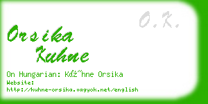 orsika kuhne business card
